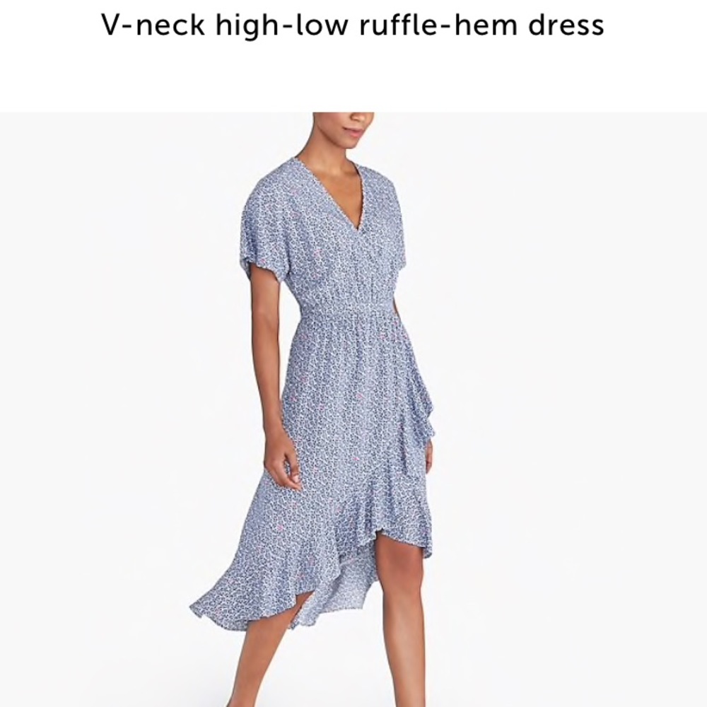 J.Crew Factory High-Low Ruffle Hem Dress. NWT.